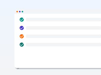 Abstract illustration of a browser window with a checklist representing an easy-to-maintain website